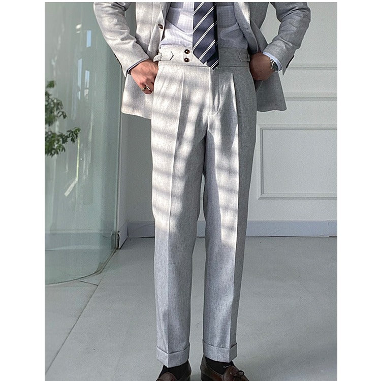 Men's Fashion Straight All-match High Waist Drooping Pants