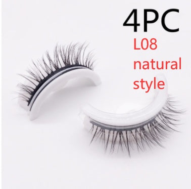 Reusable 3D Mink Lashes Natural False Eyelashes Self Adhesive Fake Glue Free Makeup Eyelash Extension Silk