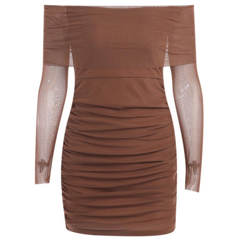 Fashion Long Sleeve Pleated Dress Women's Clothing