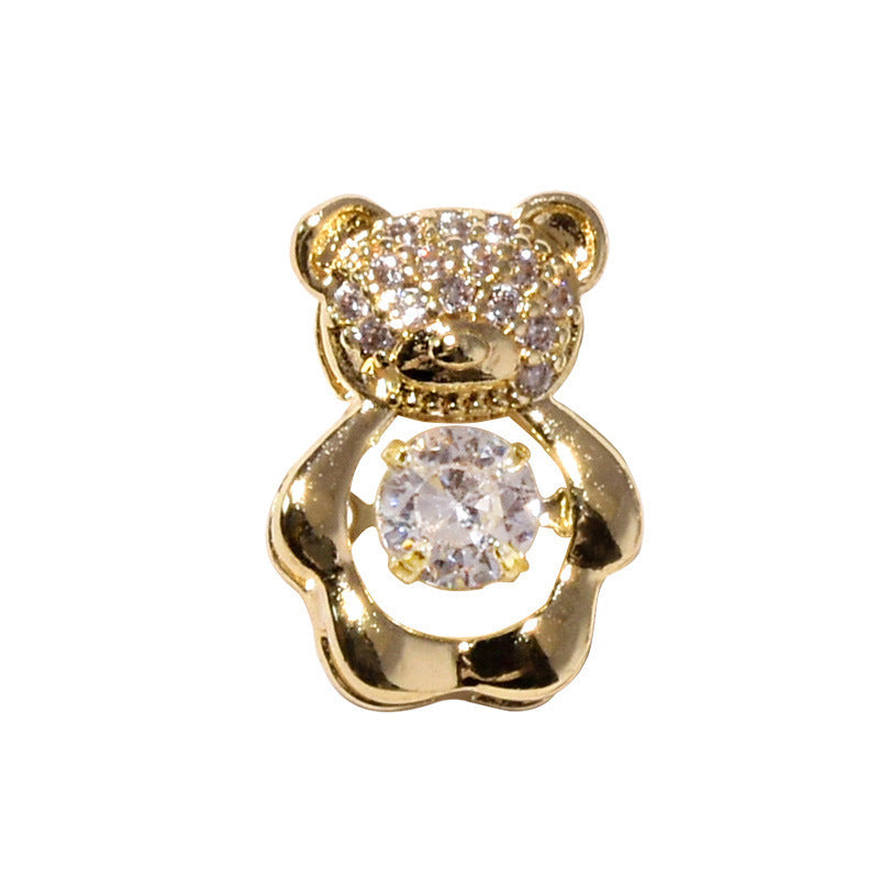 Nail Art Zircon Smart Bear Three-dimensional Nail Jewelry