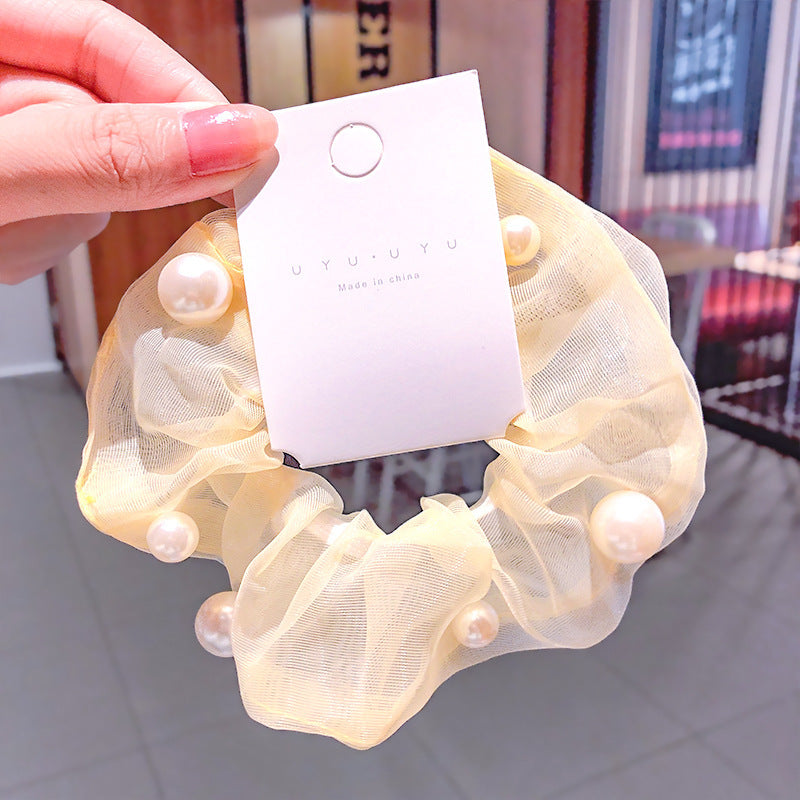 Mesh Pearl Large Intestine Hair Tie