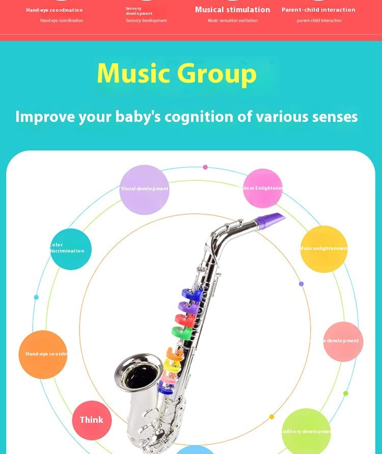 Children's Simulation Musical Instrument Toy Eight-tone Saxophone Four-tone Horn Band Simulation Toy Music Equipment