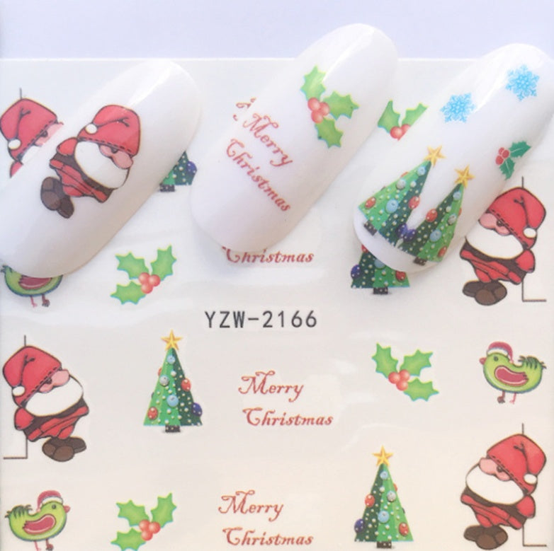 Explosion models Christmas series water transfer nail stickers nail stickers full stickers nail jewelry watermark stickers