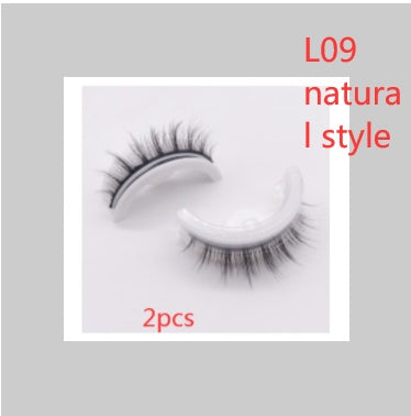 Reusable 3D Mink Lashes Natural False Eyelashes Self Adhesive Fake Glue Free Makeup Eyelash Extension Silk