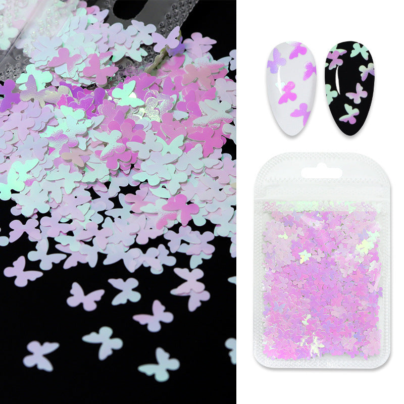 Butterfly Flower Nail Art Sequins Crystal Nail Glue