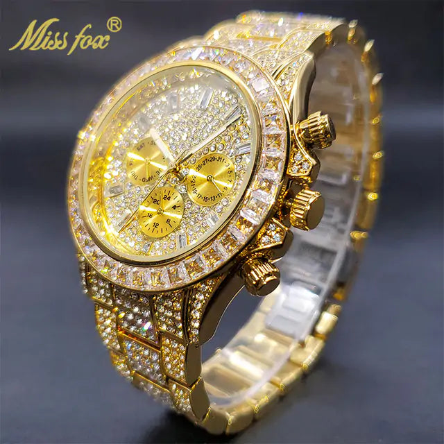 Luxury Gold Waterproof Stainless Steel Watch