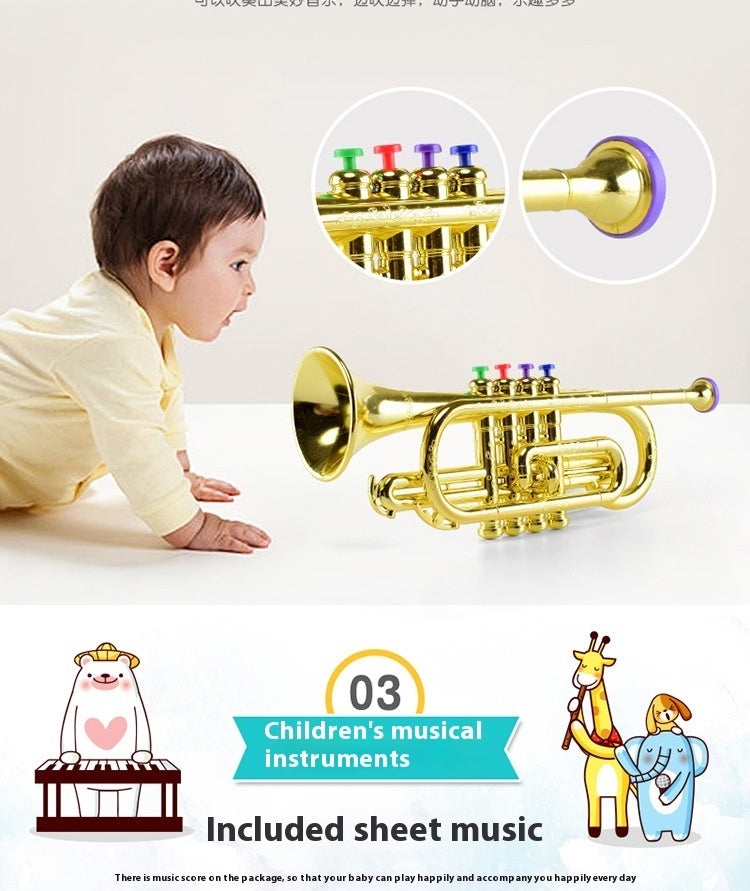 Children's Simulation Musical Instrument Toy Eight-tone Saxophone Four-tone Horn Band Simulation Toy Music Equipment