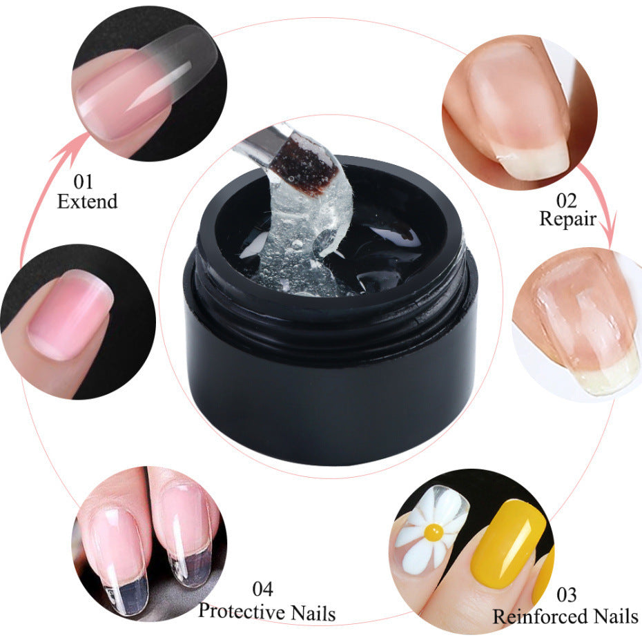 Fiber extension rubber reinforcement repair nail polish