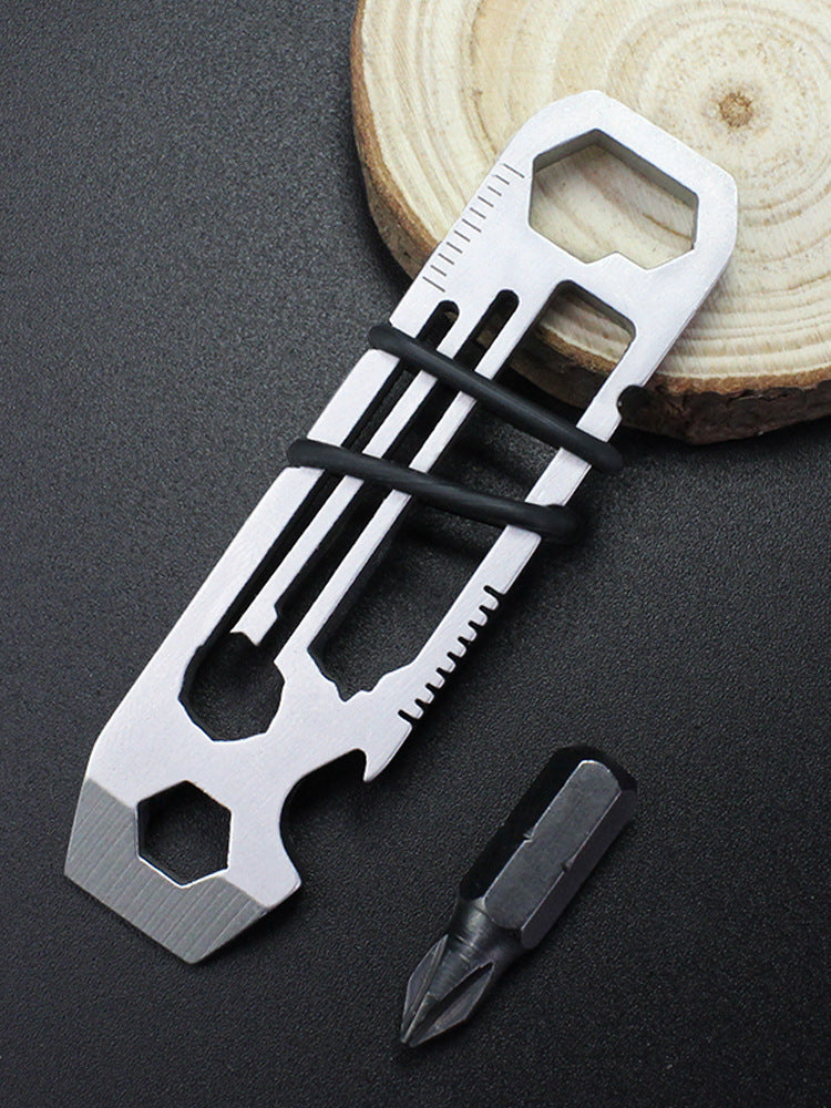 Multi-functional screwdriver bottle opener 6-foot wrench portable key buckle Mini outdoor equipment kit combination