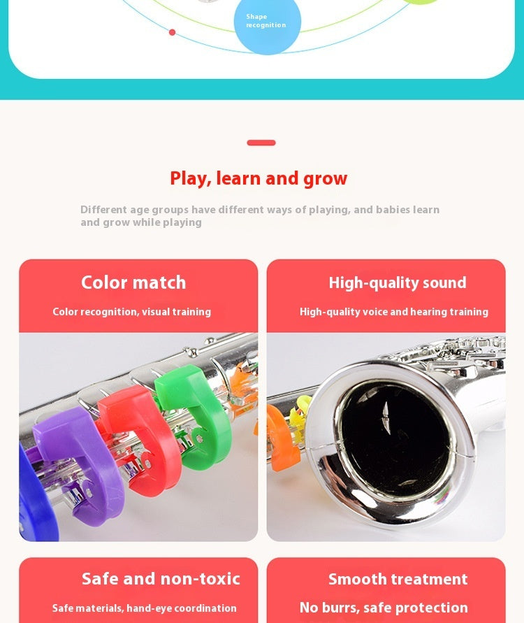 Children's Simulation Musical Instrument Toy Eight-tone Saxophone Four-tone Horn Band Simulation Toy Music Equipment