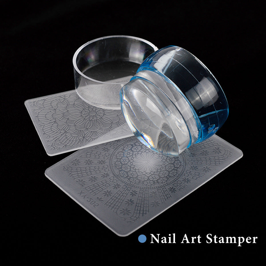 Nail Art Transparent Transfer Stamp Three-color Cover