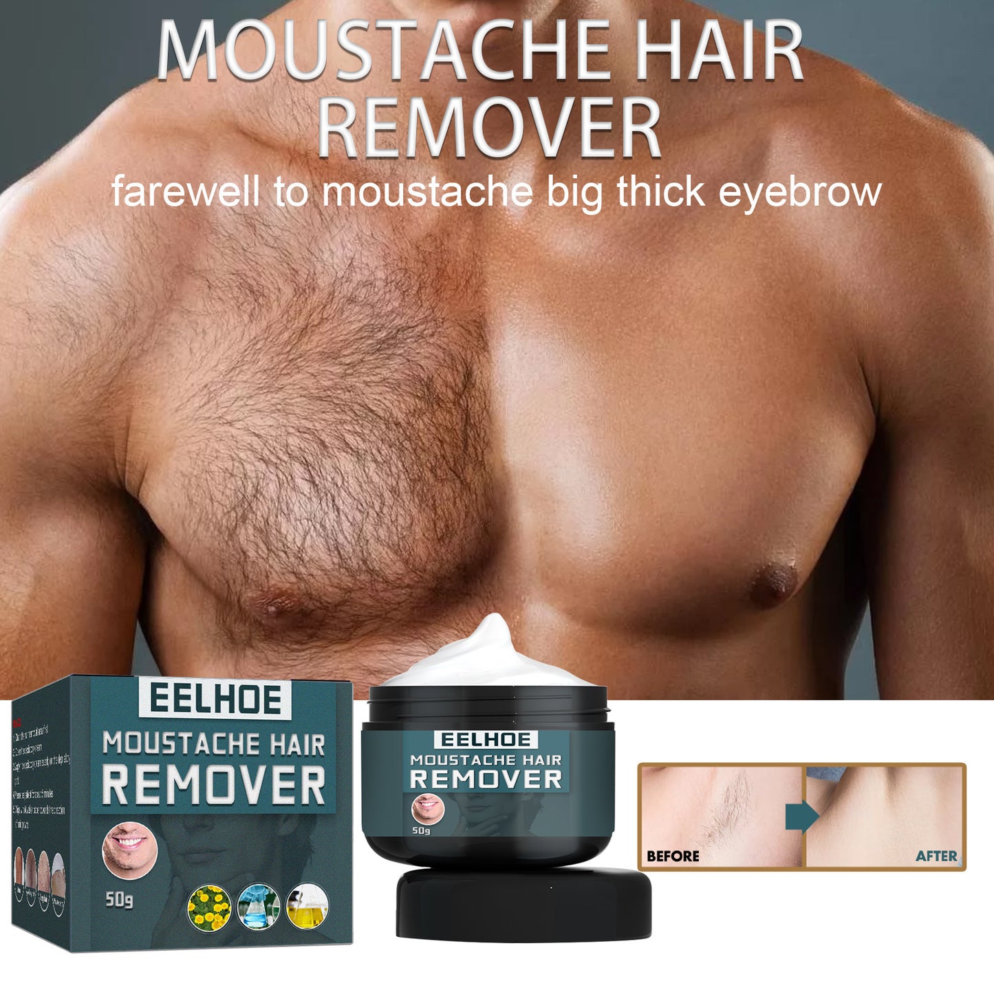 Men's Hair Removal Cream Is Clean And Gentle