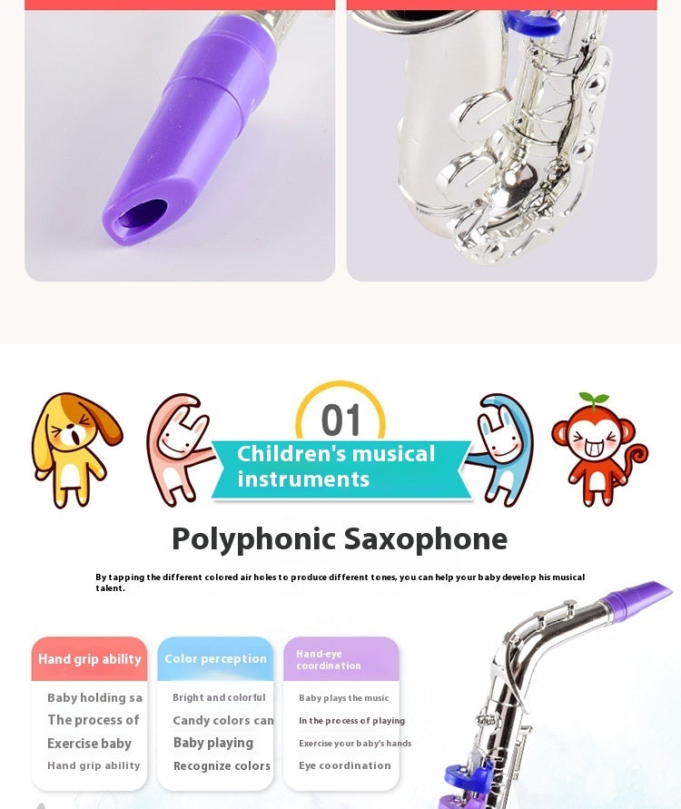 Children's Simulation Musical Instrument Toy Eight-tone Saxophone Four-tone Horn Band Simulation Toy Music Equipment