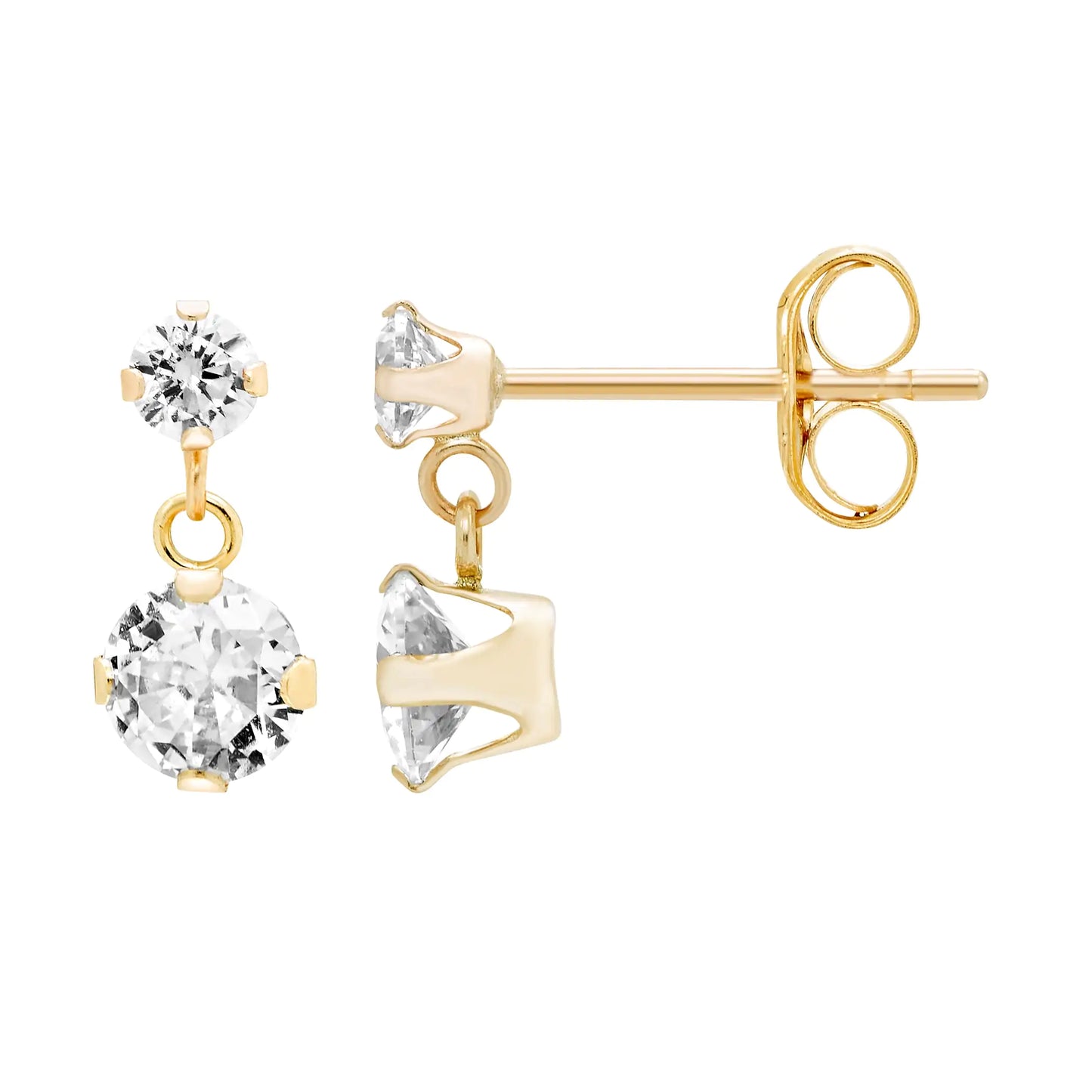 A&M 14k Gold Cubic Zirconia Dangle Earrings