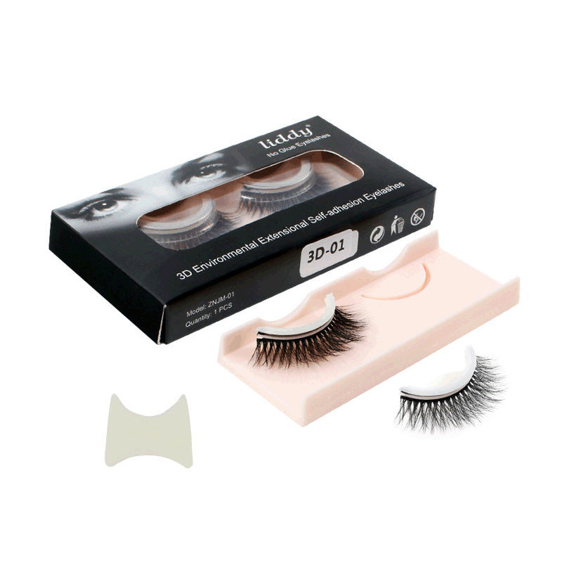 3D False Eye lashes Extension on Reusable Self-Adhesive Natural Curly Eye lashes Self Adhesive Eye lashes Makeup Tools