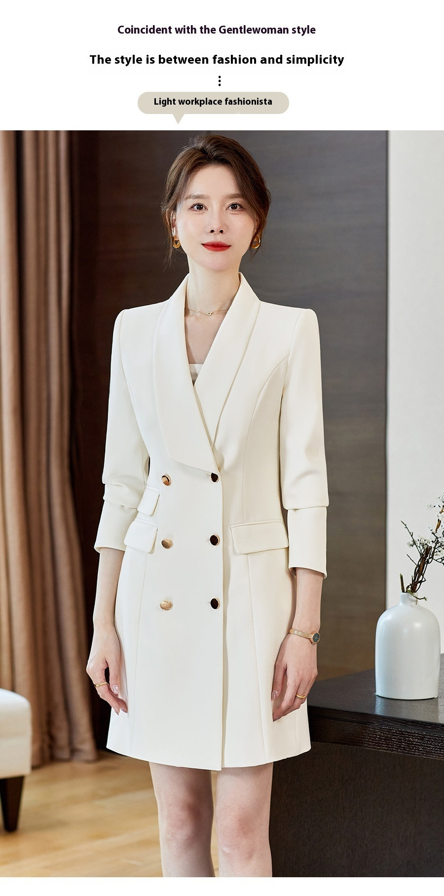 White Business Dress New Spring And Autumn Formal Occasions Temperament Commute Professional Advanced Sense