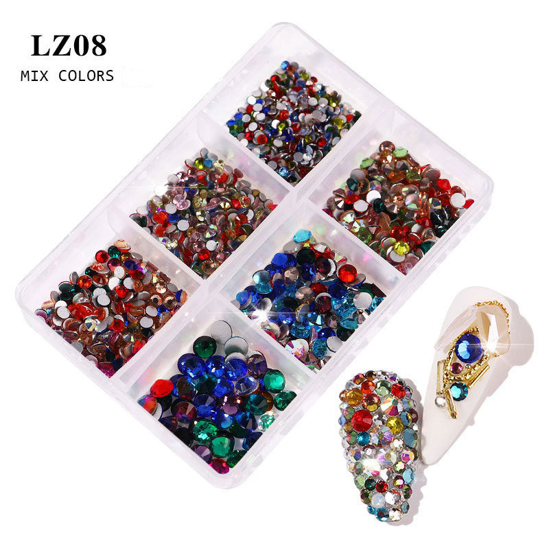 Nail Art Flat Rhinestone Set Mixed Color Rhinestones