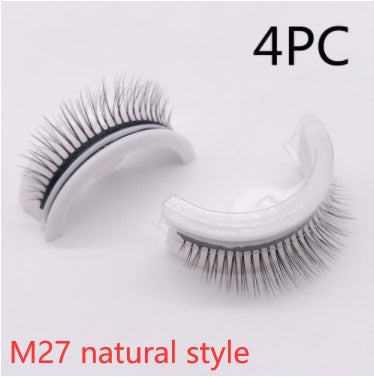 Reusable 3D Mink Lashes Natural False Eyelashes Self Adhesive Fake Glue Free Makeup Eyelash Extension Silk