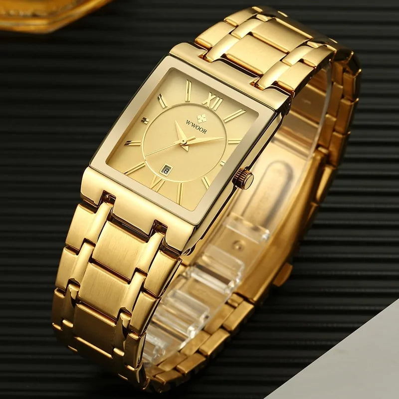 WWOOR Gold Square Men's Quartz Watch