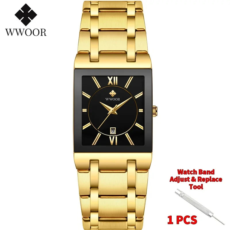 WWOOR Gold Square Men's Quartz Watch