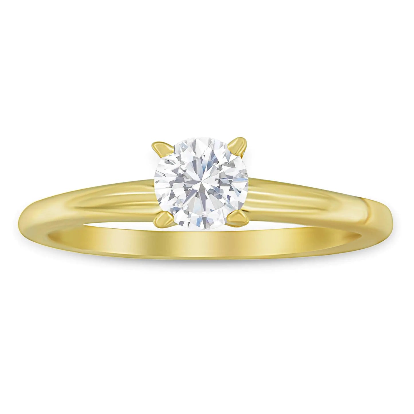 GIA Certified 14k Gold 1/2 Cttw Diamond Solitaire Engagement Ring (H Color, SI1 Clarity)