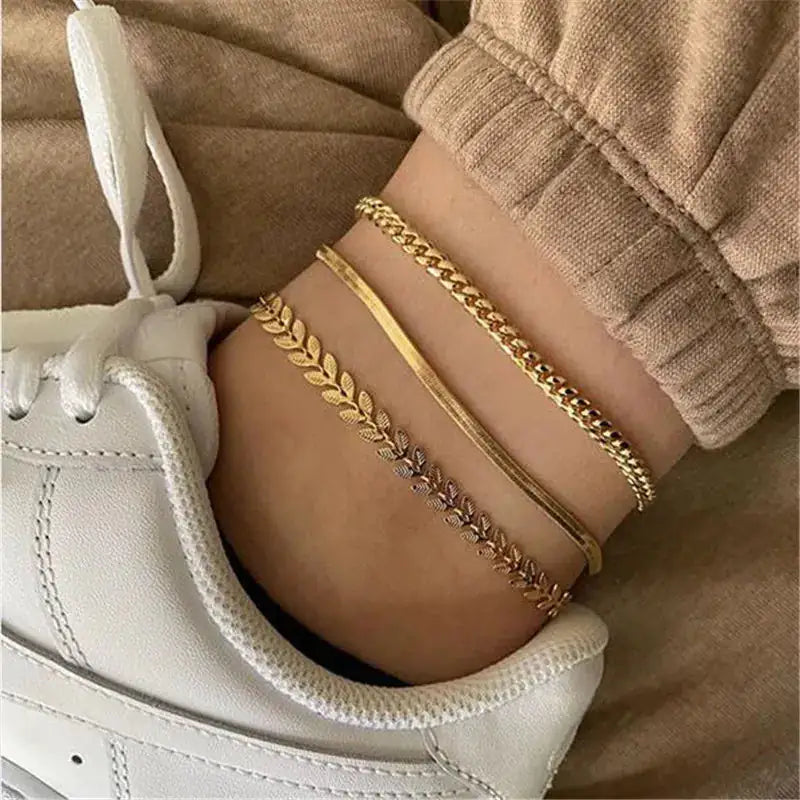 New Arrival Gold Cuban Chain Anklets