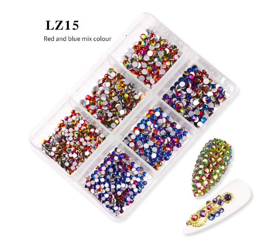 Nail Art Flat Rhinestone Set Mixed Color Rhinestones