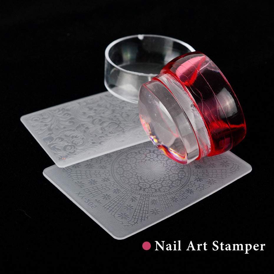 Nail Art Transparent Transfer Stamp Three-color Cover