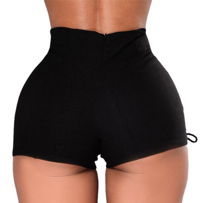 Women's Side Bandage High Waist Denim Shorts