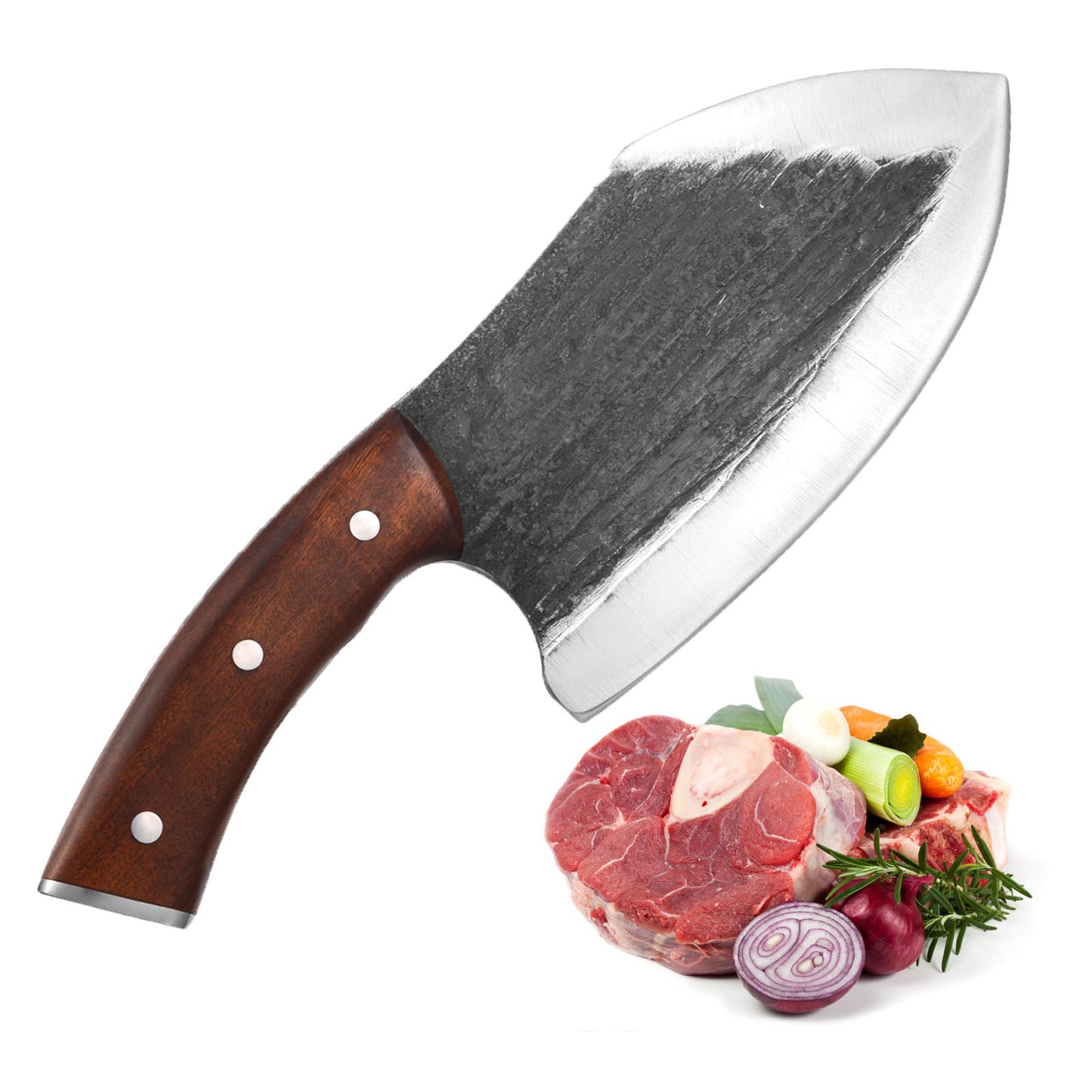 Meat Cleaver Knife Heavy Duty Japanese Hand Forged Chef Knife, Cleaver Knife For Meat Cutting