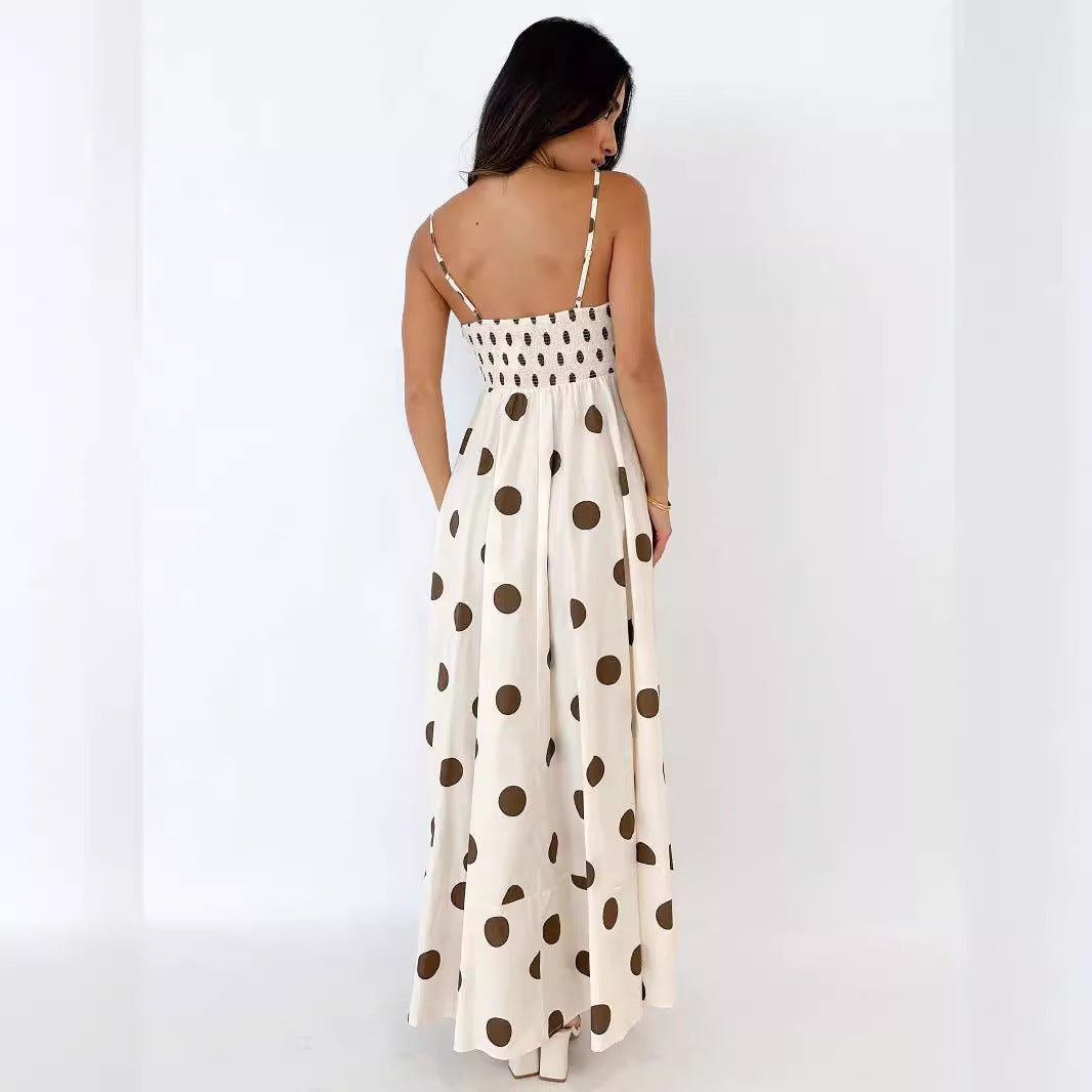 Summer Fashion Printed Backless Sling Dress