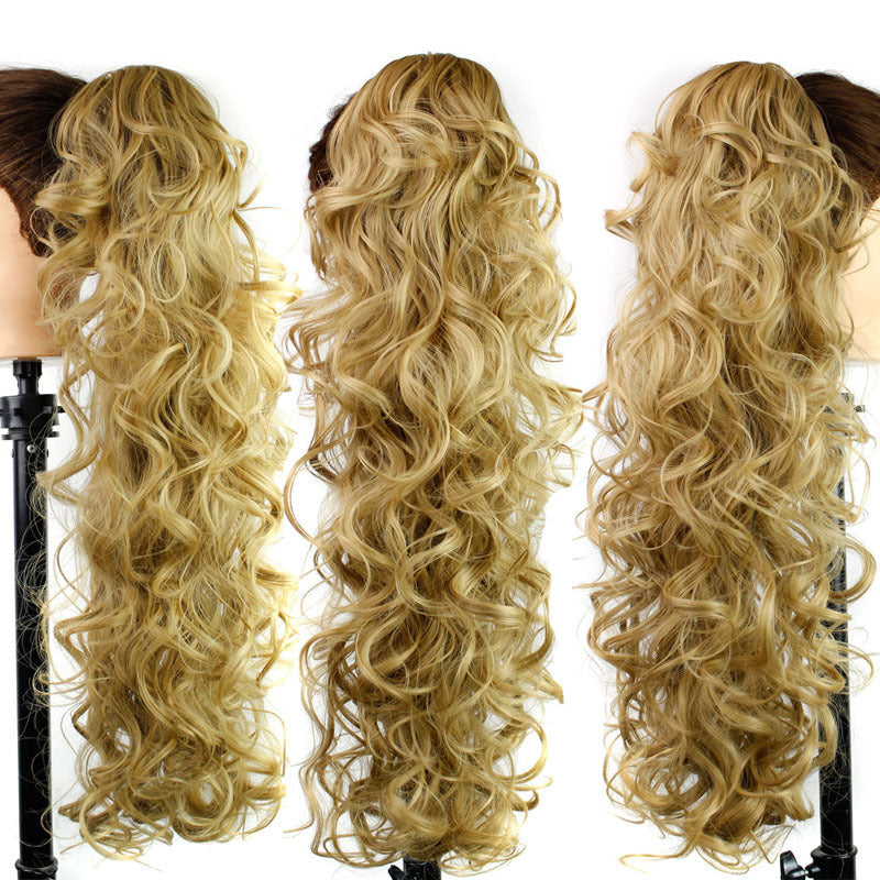 European And American Wig Female Chemical Fiber Ponytail Grab Clip Wavy Long Curly