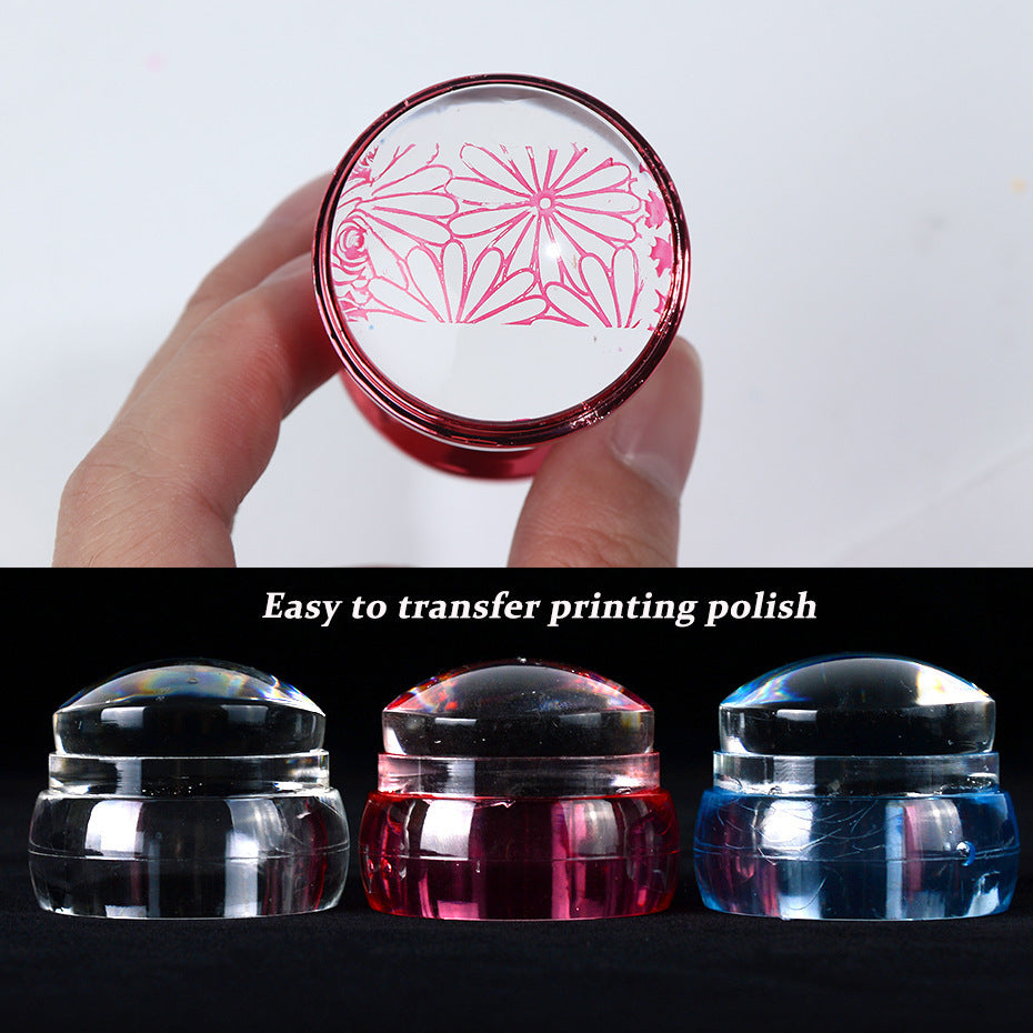 Nail Art Transparent Transfer Stamp Three-color Cover