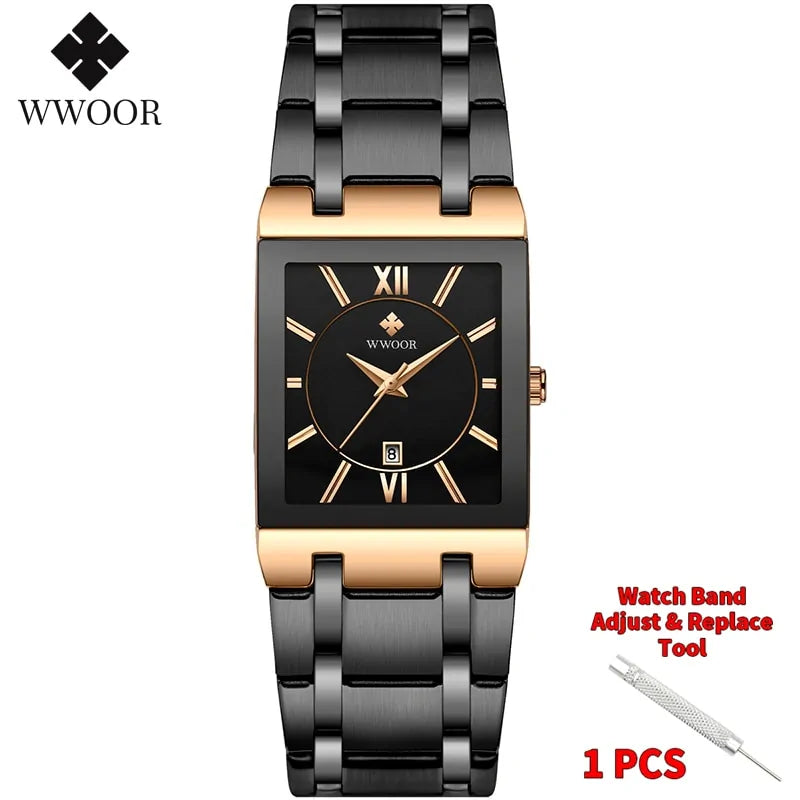 WWOOR Gold Square Men's Quartz Watch