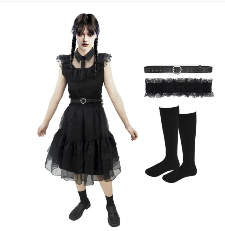 Addams Wednesday Movie Costumes for Girls