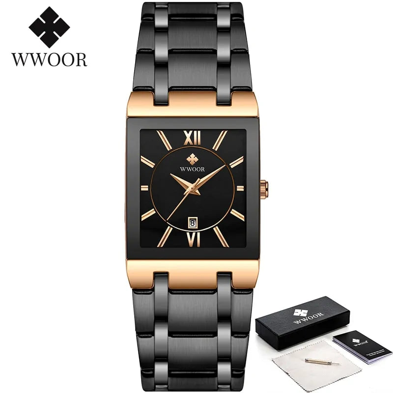 WWOOR Gold Square Men's Quartz Watch